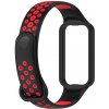 Silikónový perforovaný náhradný náramok pre Xiaomi Smart Band 8 Active a Redmi Band 2 Farebný variant: čierna s červenou