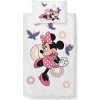 Carbotex Obliečky bavlna do postieľky Minnie a Motýliky 100 × 135, 40 × 60 cm