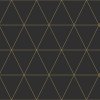 Origin, Čierna vliesová tapeta geometrický vzor, zlaté obrysy trojuholníkov 347684, City Chic, Precious, rozměry 0,53 x 10,05 m