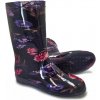 Dámske gumáky čierne s kvetmi (36)