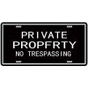 Ceduľa značka Private Property No Trespassing 30,5cm x 15,5cm Plechová tabuľa