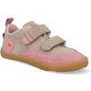 Barefoot detské tenisky Qnuffs – Ahorn' tundra mallow velour Kent béžovo-ružové