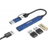 Canyon DS-02, USB-C Hub, 4 porty, 3xUSB 2.0 480Mbps, 1xUSB 3.0, 5Gbps, USB-C/USB-A adaptér, modrá CNS-TDS02BL