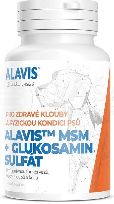 Alavis MSM + Glukosamin sulfát pre správnu funkciu šliach a kĺbov u psov 60 tbl