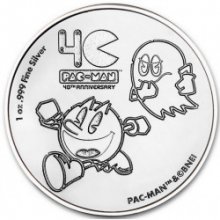 New Zealand Mint strieborná minca Pac-Man 40. výročie 2020 1 Oz