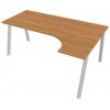 Pracovný stôl UNI A, ergo, ľavý, 180x75,5x120 cm, jelša/sivá