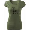 T-ričko Deer Draw dámske tričko Farba trička: Khaki, Veľkosť: M