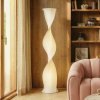 Lucande LED stojacia lampa Novelle, biele, CCT, výška 137 cm, Ø 29 cm - 10043039
