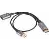 Lanberg Adaptér HDMI(M)-Displayport(F)4K na 20cm kabelu stříbrný