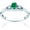 Prsteň Secret Garden: biele zlato, smaragd - PI-B-SZMD-00015 SAVICKI