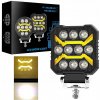 2v1 PRACOVNÁ LAMPA CESTNÁ LED REFLEKTOR DRL 24W HALOGÉN 12V 24V štvorcová