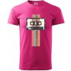 Retro kazeta - pruhy - Klasické pánske tričko vyššej gramáže - 4XL ( Purpurová )