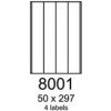 etikety RAYFILM 50x297 univerzálne biele R01008001F (1.000 list./A4)