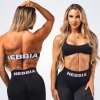NEBBIA - Bezšvová športová podprsenka FLOW SEAMLESS 495 (black) - L