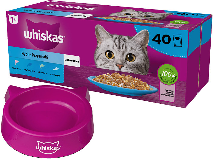 Whiskas s bielou rybou treskou lososom a tuniakom 40 x 85 g