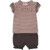 DIRKJE Set 2dielny kr. nohavice 86 Smokey Pink+Stripe+Smokey Grey