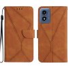 Peňaženkové puzdro Embossing Pattern Stitchy case hnedé – Motorola Moto E14