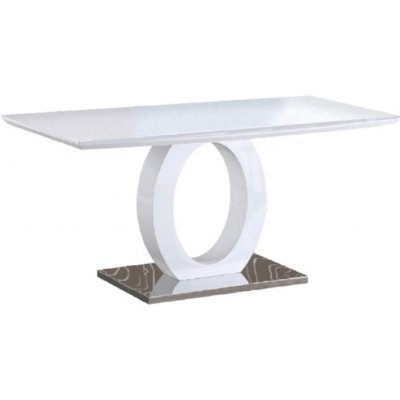 Tempo Kondela Jedálenský stôl, biela vysoký lesk/oceľ, 150x80 cm, ZARNI