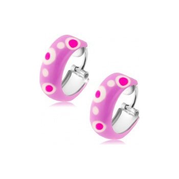 Šperky eshop Okrúhle strieborné náušnice fialová glazúra ružové a biele  bodky I35.30 od 15,05 € - Heureka.sk