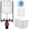 CERANO - Podomietkový WC set Forte - biela lesklá - tlačidlo Prime/Maxio, biele - na zamurovanie - 51x36 cm