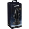 ANOS - jemný čierny anál plug 7cm, s rebrovaním