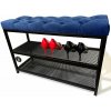 Loftová lavica na topánky s čalúneným sedením 80 cm - viac farieb modrá