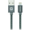 Swissten 71523202 Datový Textile Usb / Lightning, 1,2m, šedý