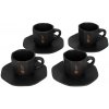 Bialetti Sada 4 šálok s podstavcom na espresso Čierna