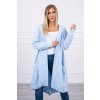 Dámsky kardigán s kapucňou oversize MI0044 nebesky modrý