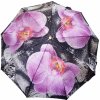 Poloautomatický vetruodolný dáždnik ružový kvet