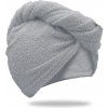 Rýchloschnúci froté turban na vlasy, svetlo šedý