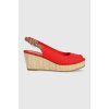 Sandále Tommy Hilfiger ICONIC ELBA SLING BACK WEDGE dámske, červená farba, na kline, FW0FW04788 EUR 39