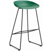 HAY Barová stolička AAS 38 High Black Powder Coated Steel, teal green