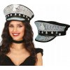 POLICAJNÁ ČIAPKA ČIERNA S KRYŠTÁLMI A ODZNAKOM