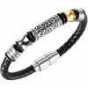 Pánsky oceľový prepletaný náramok Totem Čierny - 20 cm