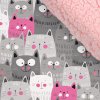 Takoy Zimný softshell s baby pink barančekom premium 20000 / 10000 šedé mačky-NS-18901