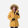 QUECHUA Detská turistická parka - bunda SH900 do -17 °C hrejivá a nepremokavá 7-15 rokov okrová 141-148 cm