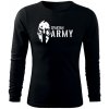 DRAGOWA Fit-T tričko s dlhým rukávom spartan army, čierna 160g/m2 - XL