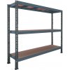 Trestles Nekonečný priemyselný regál 2400x2200x800, 3 police Farba: sivá