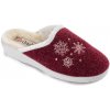 Dámske domáce zateplené šľapky bordó s výšivkou veľ. 41