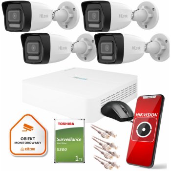 Hikvision HiLook 4 IP kamery IPCAM-B4-30DL 1TB disk