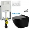 GEBERIT KOMBIFIXBasic vr. bieleho tlačidla DELTA 21 + WC MEXEN LENA ČERNÁ Rimless + SEDADLO 110.100.00.1 21BI ME01