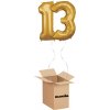 HeliumKing Balónový box - Narodeninové číslo 13 zlatý 86 cm
