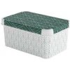 Curver Deco Stockholm S box úložný 29,5 x 19,5 x 13,5 cm zelené lístky 04710-Y89
