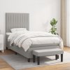 Box spring postel s matrací světle šedá 90x190 cm textil Šedá 3136717