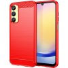 Gumený kryt Brushed Texture na Samsung Galaxy A25 5G – Červená