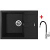 Granitový drez Sinks AMANDA 650 Granblack + drezová batéria FLEXIA