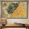 Stieracia mapa Rumunska DELUXE XL - zlatá