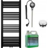 CERANO - Kúpeľňový elektrický radiátorový set Franko - WIFI - 300W - čierna matná - 1200x500 mm CER-680550