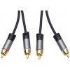 OEM PremiumCord HQ stíněný kabel 2x CINCH-2x CINCH M/M 1,5m kjqccmm015